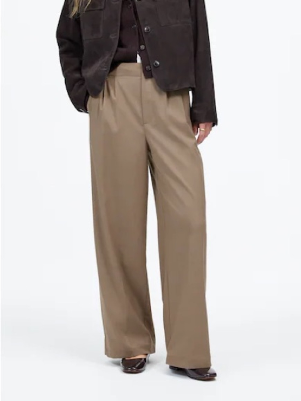 Madewell 2024 Harlow Wide Leg Relaxed Tan Pants